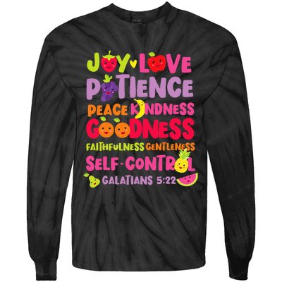 Christian Bible Verse Fruit Of The Spirit Galatians 522 Tie-Dye Long Sleeve Shirt