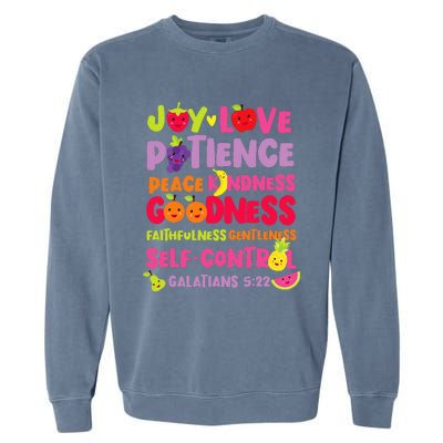 Christian Bible Verse Fruit Of The Spirit Galatians 522 Garment-Dyed Sweatshirt