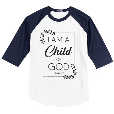 Christian Bible Verse I Am A Child Of God 1 John 31 Baseball Sleeve Shirt