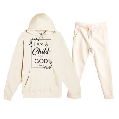 Christian Bible Verse I Am A Child Of God 1 John 31 Premium Hooded Sweatsuit Set