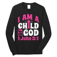 Christian Bible Verse I Am A Child Of God 1 John 31 Cross Long Sleeve Shirt