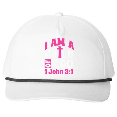 Christian Bible Verse I Am A Child Of God 1 John 31 Cross Snapback Five-Panel Rope Hat