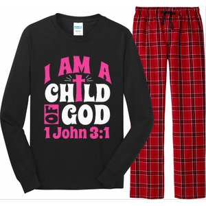 Christian Bible Verse I Am A Child Of God 1 John 31 Cross Long Sleeve Pajama Set