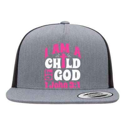 Christian Bible Verse I Am A Child Of God 1 John 31 Cross Flat Bill Trucker Hat