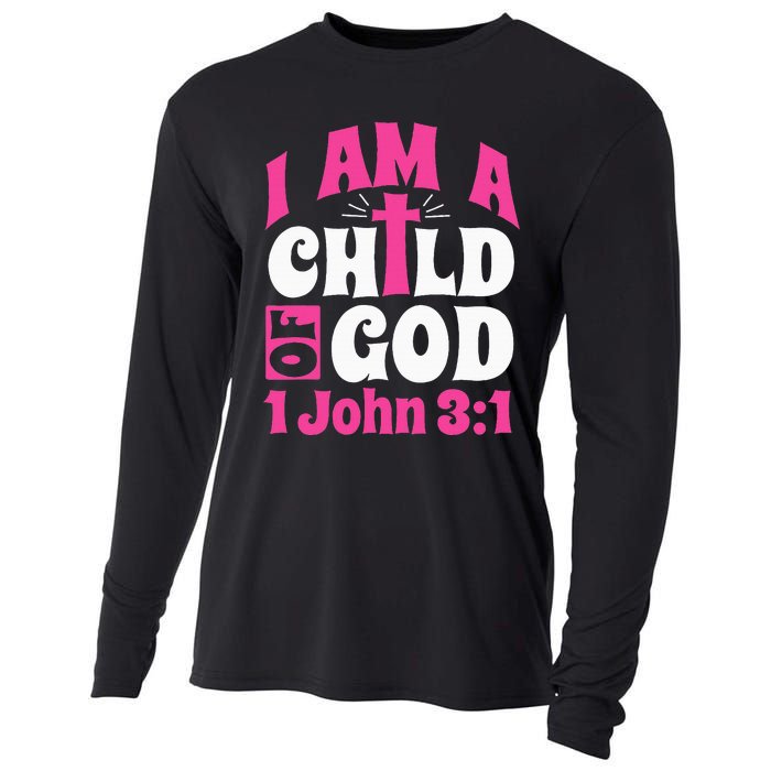 Christian Bible Verse I Am A Child Of God 1 John 31 Cross Cooling Performance Long Sleeve Crew