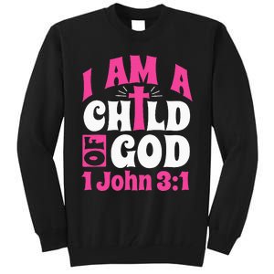 Christian Bible Verse I Am A Child Of God 1 John 31 Cross Tall Sweatshirt