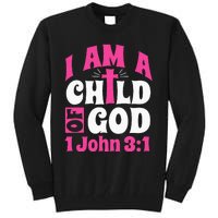 Christian Bible Verse I Am A Child Of God 1 John 31 Cross Tall Sweatshirt