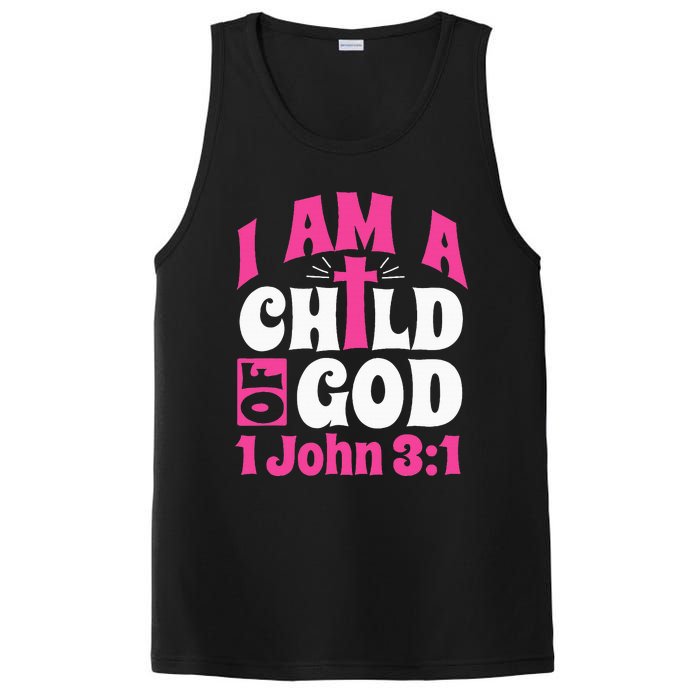 Christian Bible Verse I Am A Child Of God 1 John 31 Cross PosiCharge Competitor Tank