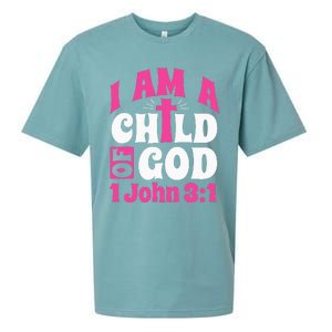 Christian Bible Verse I Am A Child Of God 1 John 31 Cross Sueded Cloud Jersey T-Shirt