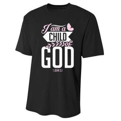 Christian Bible Verse I Am A Child Of God 1 John 31 Performance Sprint T-Shirt