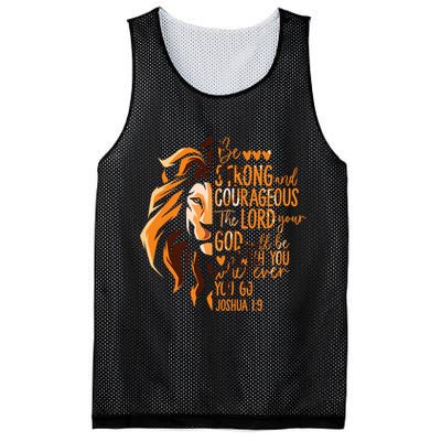 Christian Bible Verse Joshua 1:9 Lion Inspirational Religious Faith Jesus God Mesh Reversible Basketball Jersey Tank