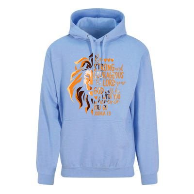 Christian Bible Verse Joshua 1:9 Lion Inspirational Religious Faith Jesus God Unisex Surf Hoodie