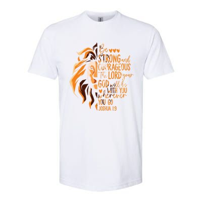 Christian Bible Verse Joshua 1:9 Lion Inspirational Religious Faith Jesus God Softstyle CVC T-Shirt