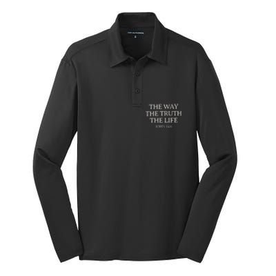 Christian Bible Verse Silk Touch Performance Long Sleeve Polo