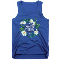 Christian Bible Verse She Is Strong Proverbs 3125 Flower Tank Top