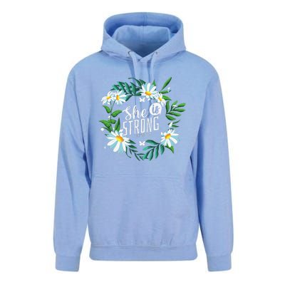 Christian Bible Verse She Is Strong Proverbs 3125 Flower Unisex Surf Hoodie