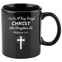 Christian  Bible Verse Jesus I Can Do All Things Christ 11oz C Handle Ceramic Mug