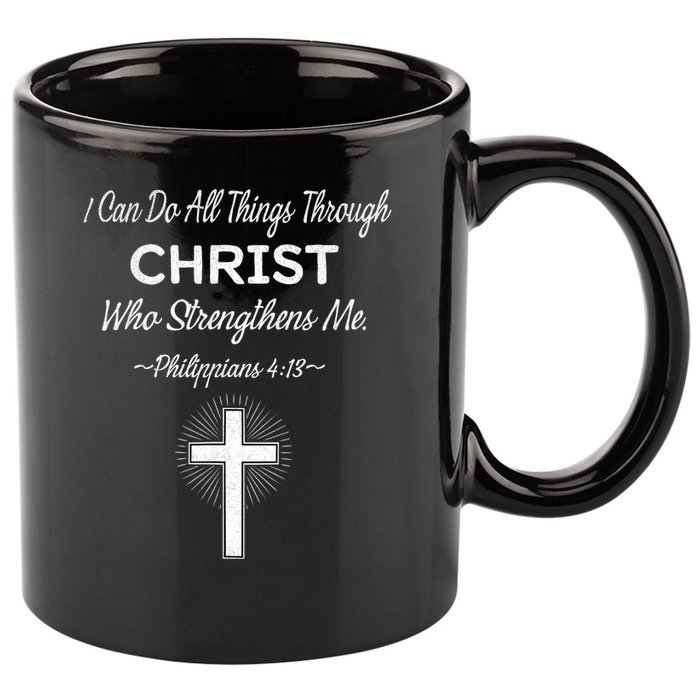 Christian  Bible Verse Jesus I Can Do All Things Christ 11oz C Handle Ceramic Mug