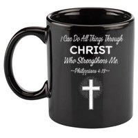 Christian  Bible Verse Jesus I Can Do All Things Christ 11oz C Handle Ceramic Mug