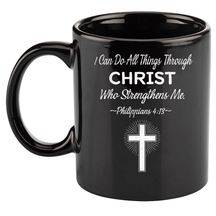 Christian  Bible Verse Jesus I Can Do All Things Christ 11oz C Handle Ceramic Mug