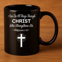 Christian  Bible Verse Jesus I Can Do All Things Christ 11oz C Handle Ceramic Mug