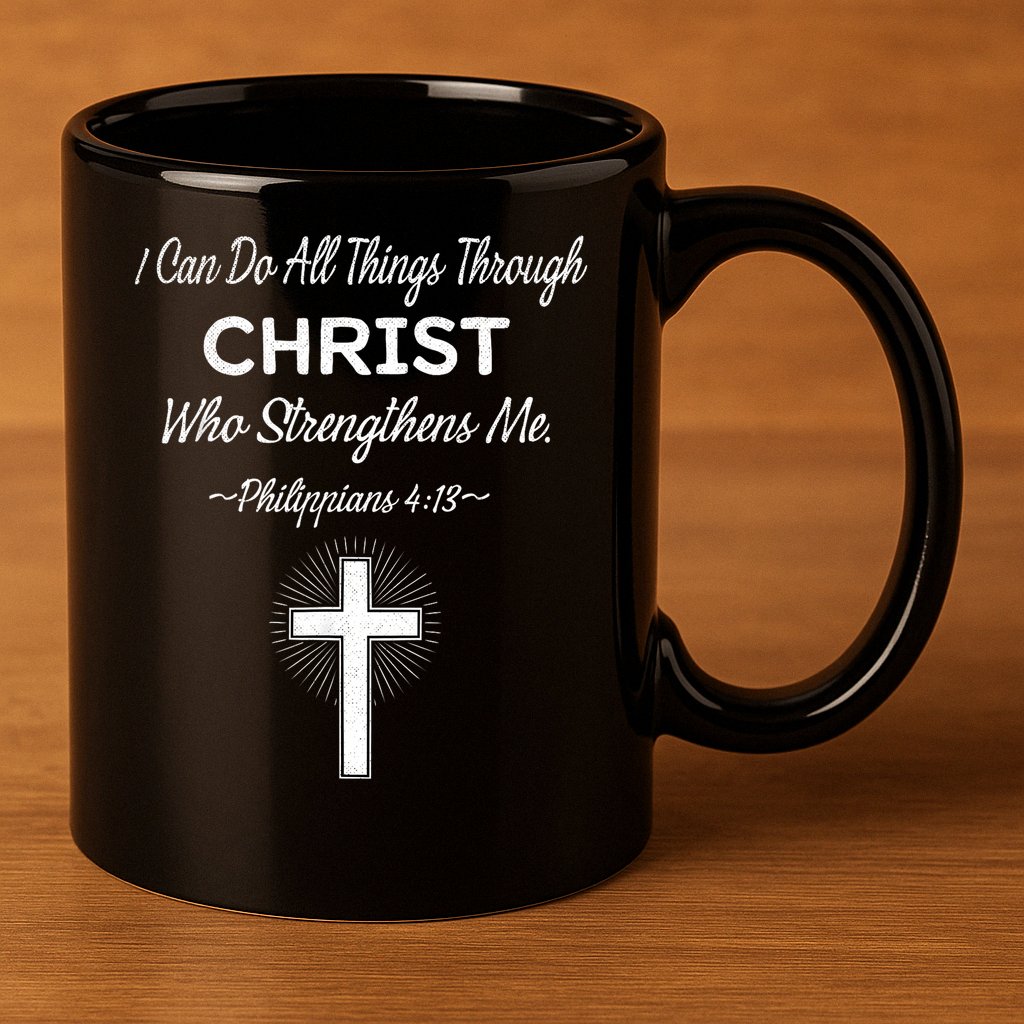Christian  Bible Verse Jesus I Can Do All Things Christ 11oz C Handle Ceramic Mug