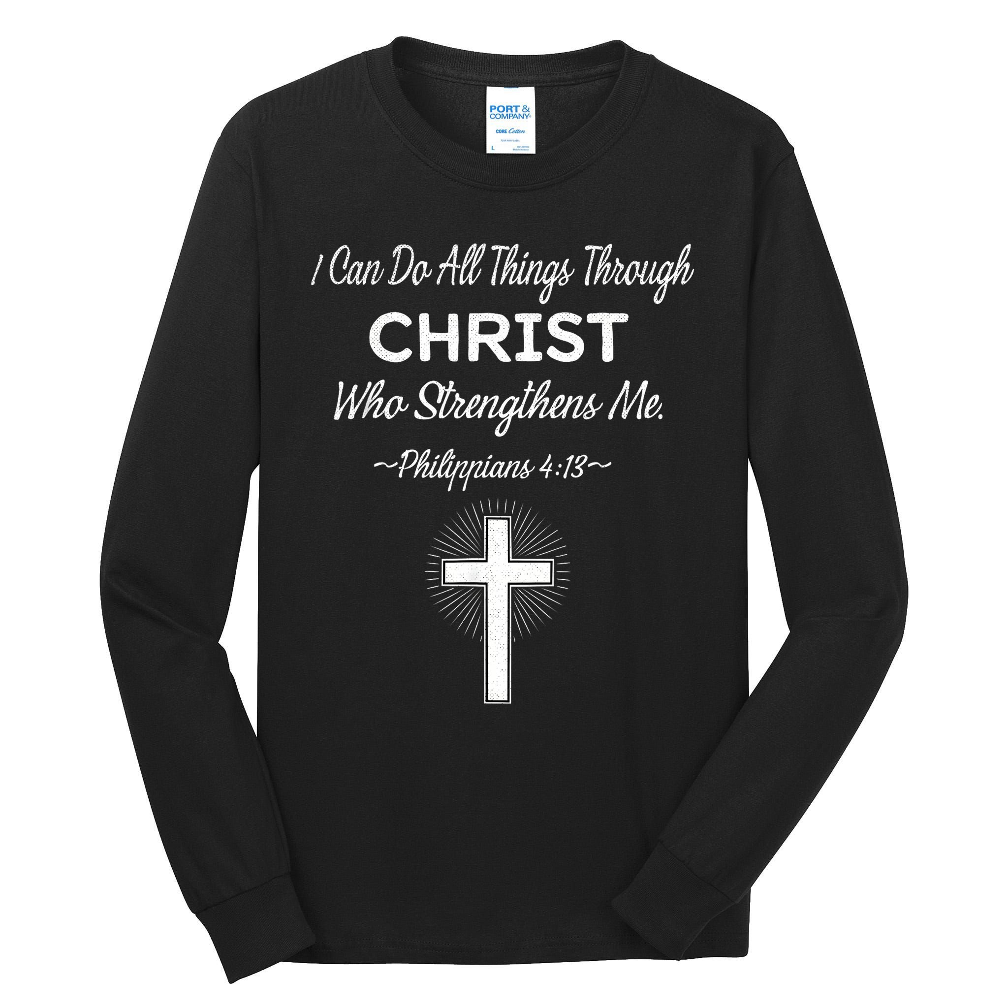 Christian  Bible Verse Jesus I Can Do All Things Christ Tall Long Sleeve T-Shirt