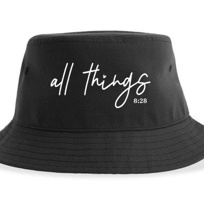 Christian Bible Verse Romans All Things Faith Religious Sustainable Bucket Hat