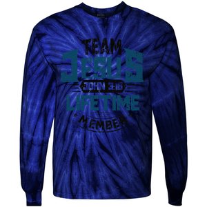 Christian Bible Verse Team Jesus Lifetime Member Scripture Tie-Dye Long Sleeve Shirt