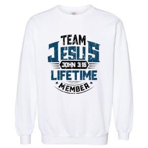 Christian Bible Verse Team Jesus Lifetime Member Scripture Garment-Dyed Sweatshirt