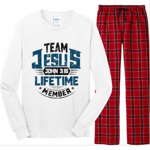 Christian Bible Verse Team Jesus Lifetime Member Scripture Long Sleeve Pajama Set