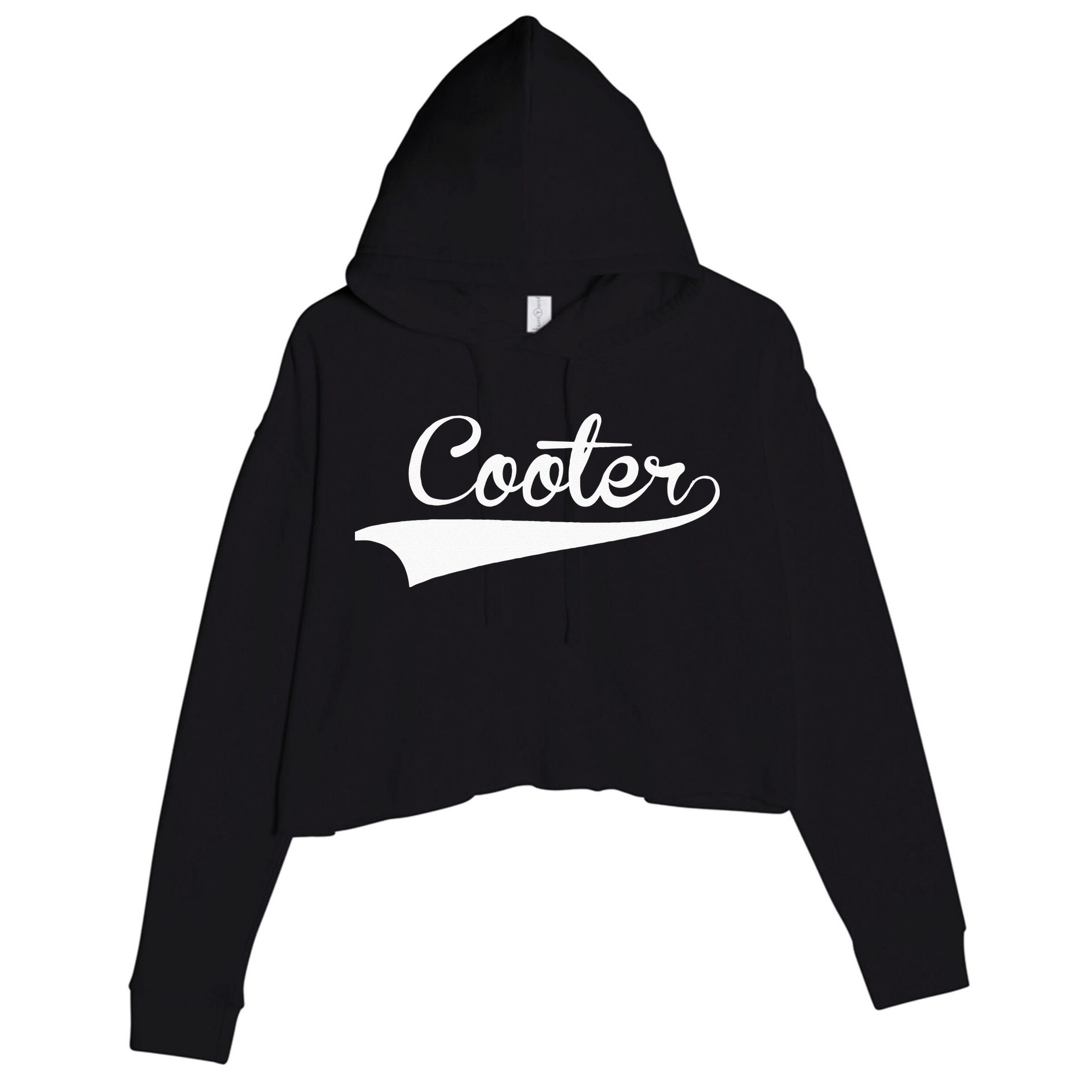 COOTER Baseball Vintage Retro Font Crop Fleece Hoodie