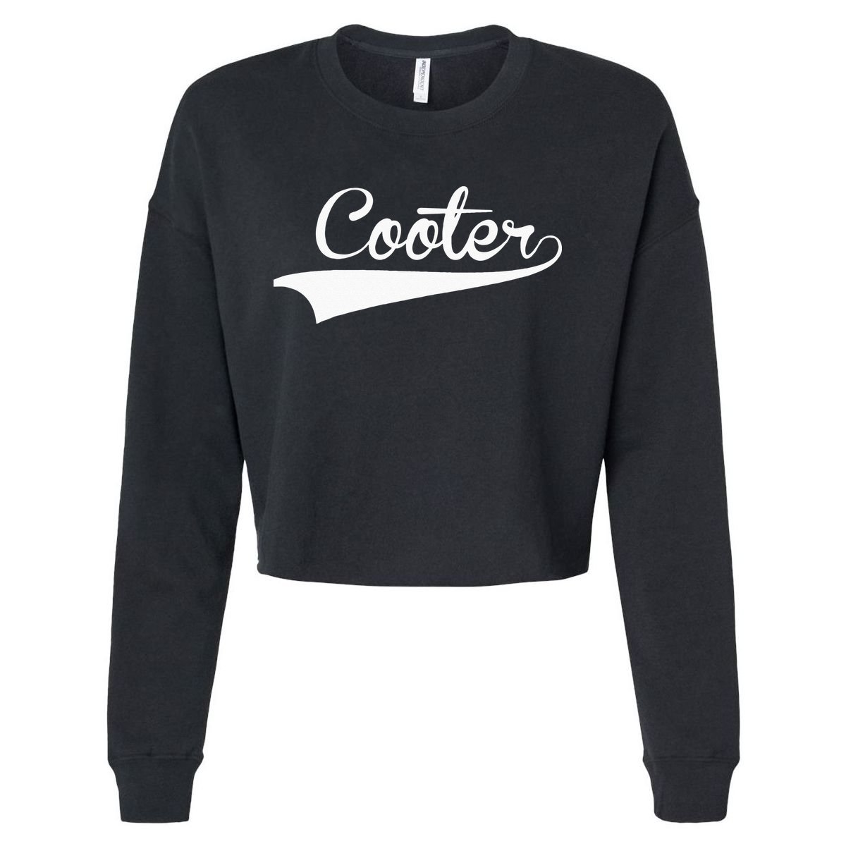 COOTER Baseball Vintage Retro Font Cropped Pullover Crew