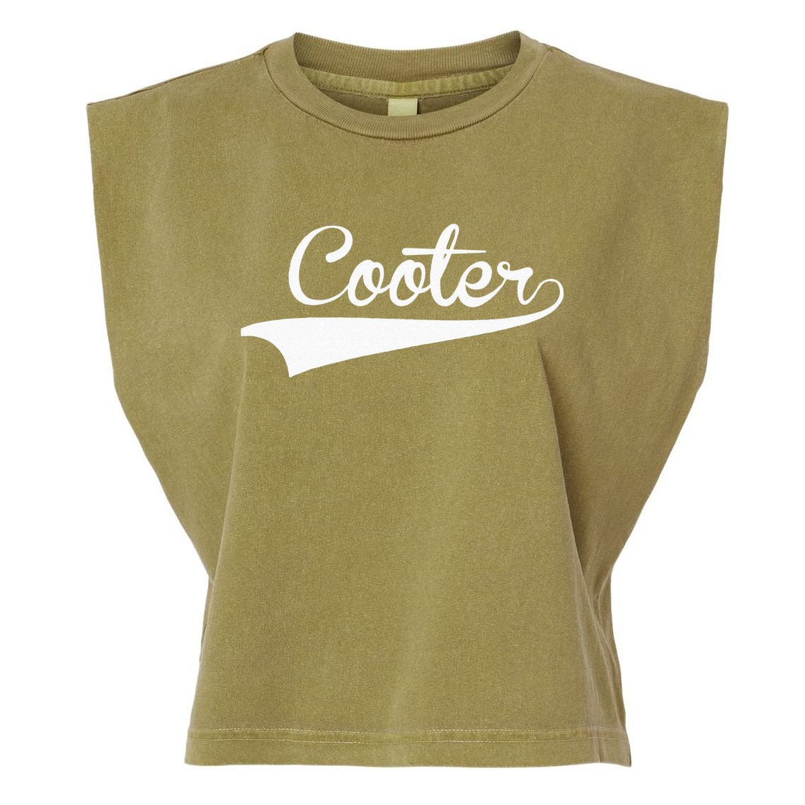 COOTER Baseball Vintage Retro Font Garment-Dyed Women's Muscle Tee
