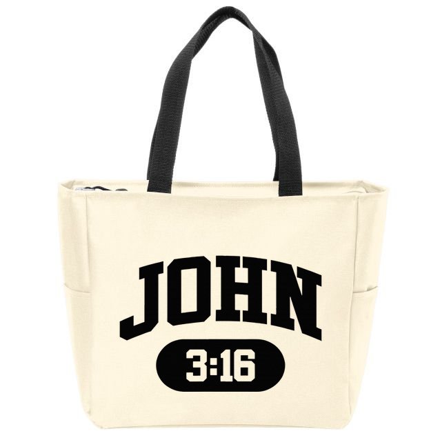 Christian Bible Verse John 316 Zip Tote Bag