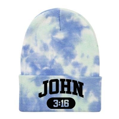 Christian Bible Verse John 316 Tie Dye 12in Knit Beanie