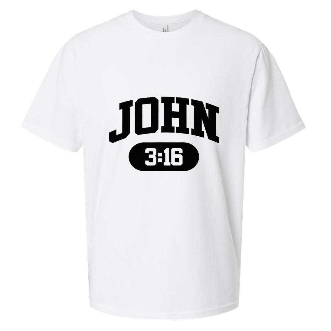 Christian Bible Verse John 316 Sueded Cloud Jersey T-Shirt