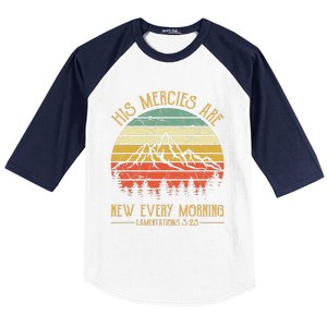 Christian Bible Verse His Mercies Are New Every Morning Baseball Sleeve Shirt