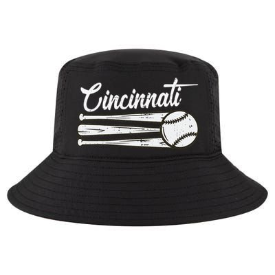 Cincinnati Baseball Vintage Distressed Met At Gameday Cool Comfort Performance Bucket Hat
