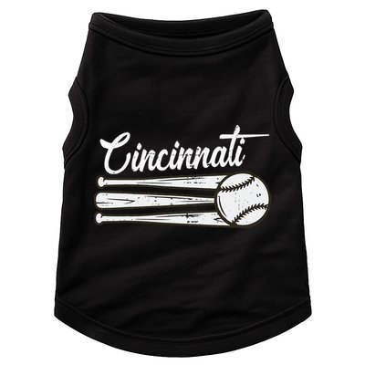 Cincinnati Baseball Vintage Distressed Met At Gameday Doggie Tank