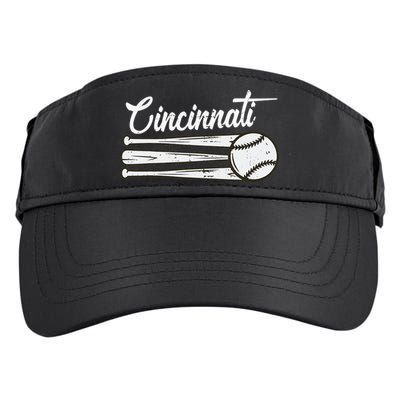 Cincinnati Baseball Vintage Distressed Met At Gameday Adult Drive Performance Visor