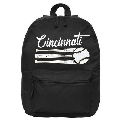 Cincinnati Baseball Vintage Distressed Met At Gameday 16 in Basic Backpack