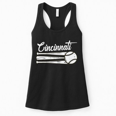 Cincinnati Baseball Vintage Distressed Met At Gameday Womens Tank Top