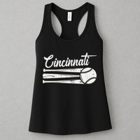 Cincinnati Baseball Vintage Distressed Met At Gameday Womens Tank Top