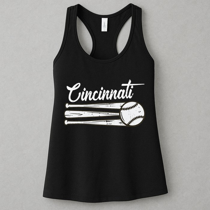 Cincinnati Baseball Vintage Distressed Met At Gameday Womens Tank Top