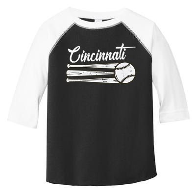 Cincinnati Baseball Vintage Distressed Met At Gameday Toddler Fine Jersey T-Shirt