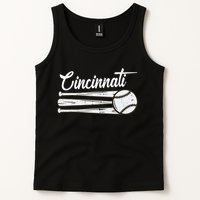 Cincinnati Baseball Vintage Distressed Met At Gameday Tank Top
