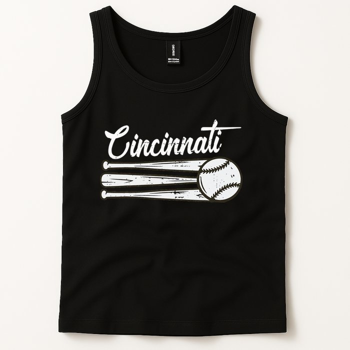 Cincinnati Baseball Vintage Distressed Met At Gameday Tank Top