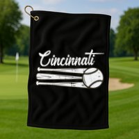 Cincinnati Baseball Vintage Distressed Met At Gameday Golf Towel