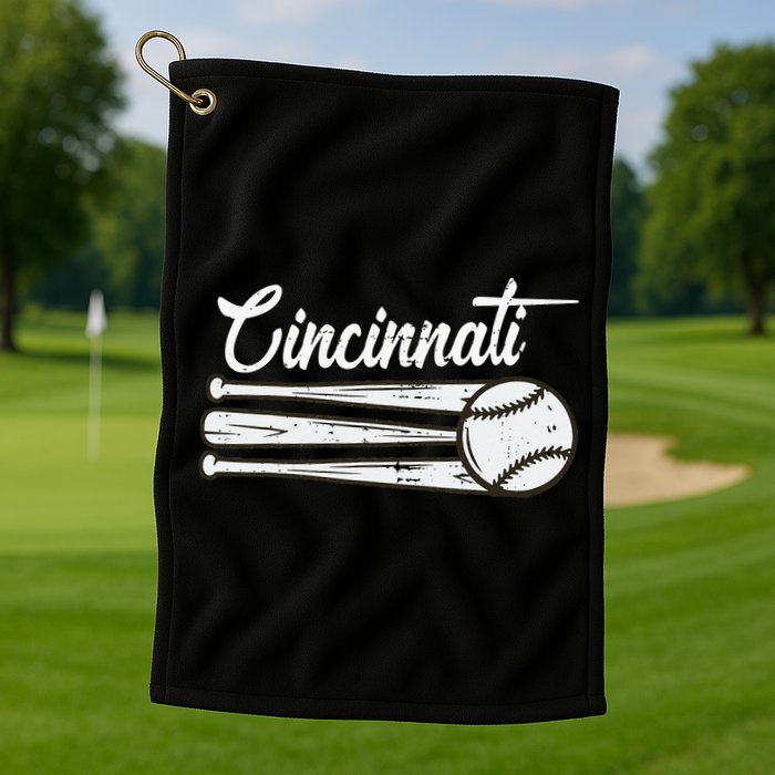 Cincinnati Baseball Vintage Distressed Met At Gameday Golf Towel